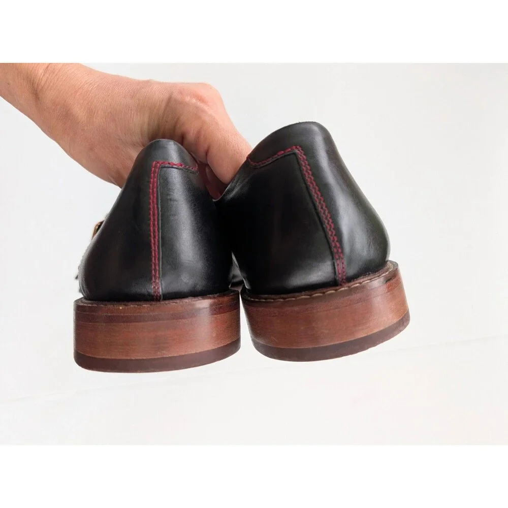 Ted Baker Kartor FD05836 Double Monk Strap Black Leather Shoes Mens US 10.5